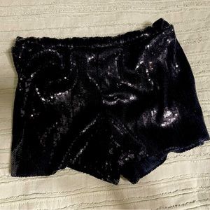 Black sequin shorts